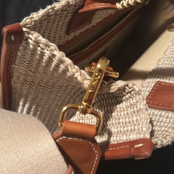 Versace Barocco Athena Woven Raffia tote bag